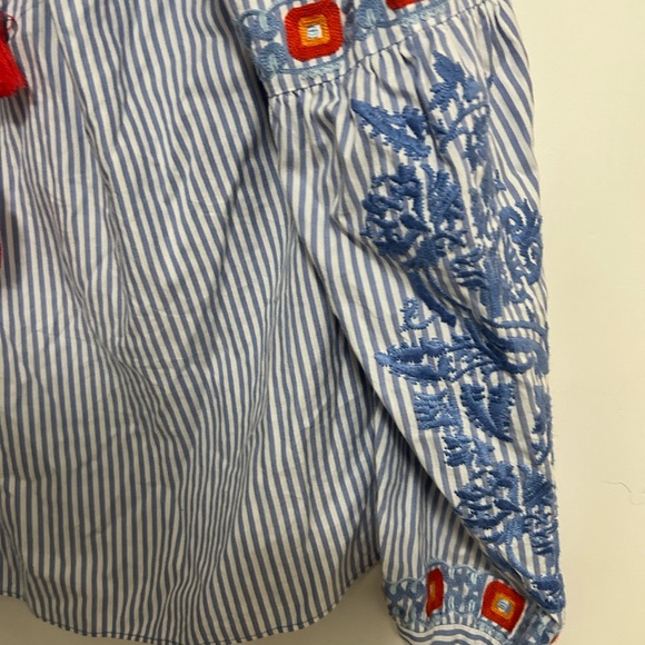 Tory Burch Madison peasant‎ blouse embroidered top size 6 - Picture 10 of 11
